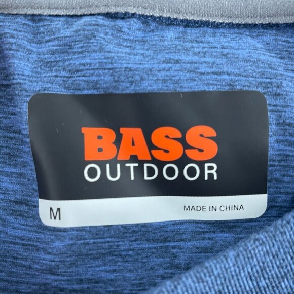 Bass Outdoor Microtech Performance Short Sleeve Tee Blue Mens M NWT 1362 - Picture 3 of 10